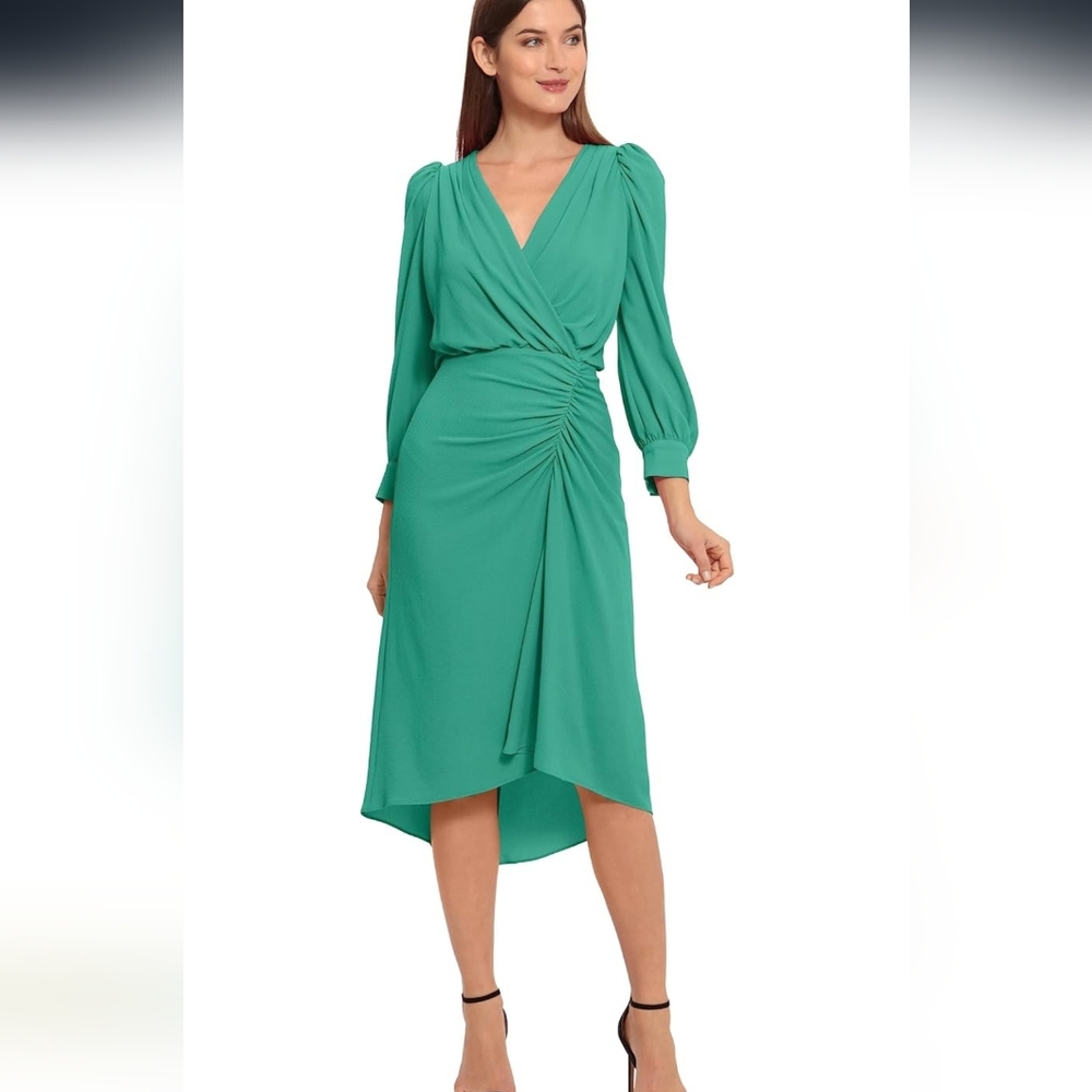 Maggy London Women's Long Sleeve Catalina Crepe Dress Workwear Event Guest sz 10